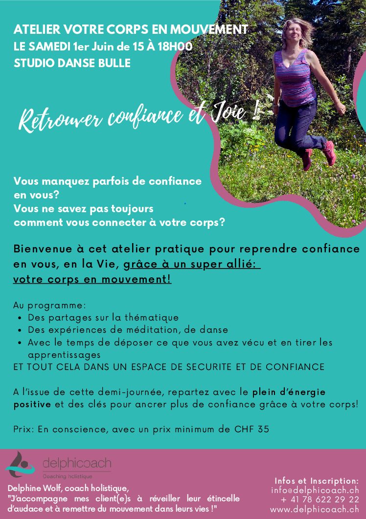 Insciption à l'atelier nature et reconnexion à son corps par Delphine Wolf Coach à Bulle